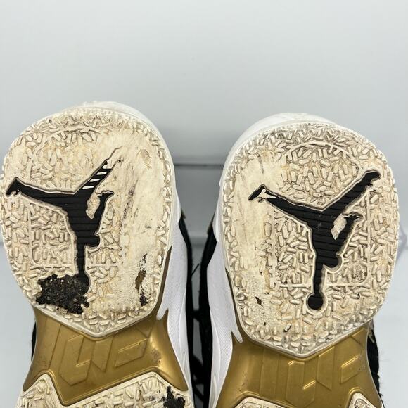 Nike Air Jordan Shoes Youth 6.5 Why Not Zer0.4 Black Gold CQ9430-001 Sneakers - Picture 9 of 10
